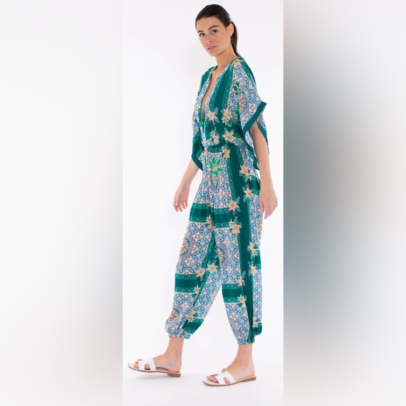 DIANA JUMPSUIT - AQUA GRECIA TILE size M NEW NO TAG. MSRP $415 sale !! - Picture 11 of 12